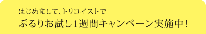 はじめまして、トリコイストでぷるりお試し1週間キャンペーン開催中！