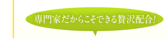 専門家だからこそできる贅沢配合！