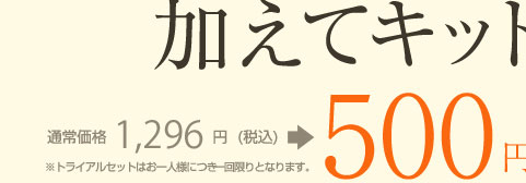 加えてキット通常価格1,260円が500円