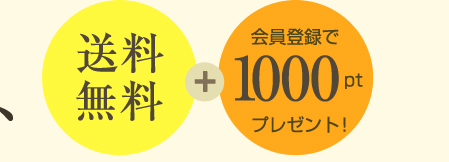 送料無料+会員登録で1000pt