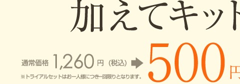加えてキット通常価格1,260円が500円