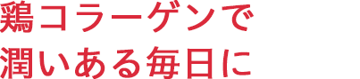 鶏コラーゲンで潤いある毎日に！